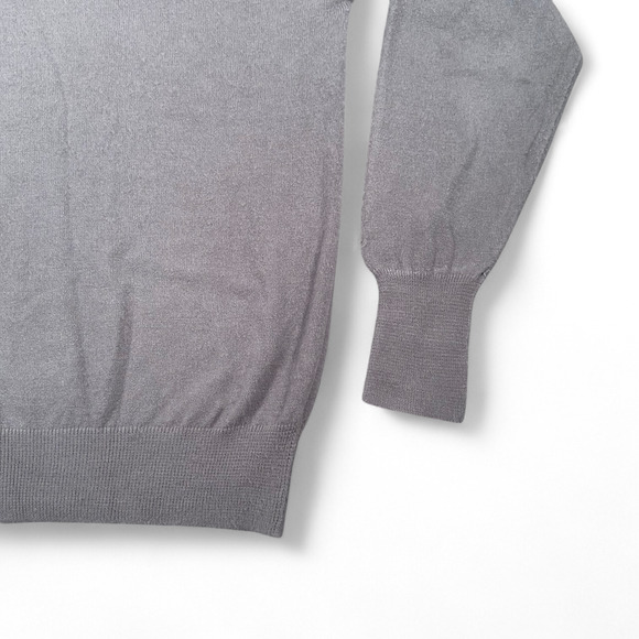 Vintage Harrod Sweater Adult LARGE Gray V Neck Acrylic Knit Raglan Preppy 80s - Picture 5 of 8